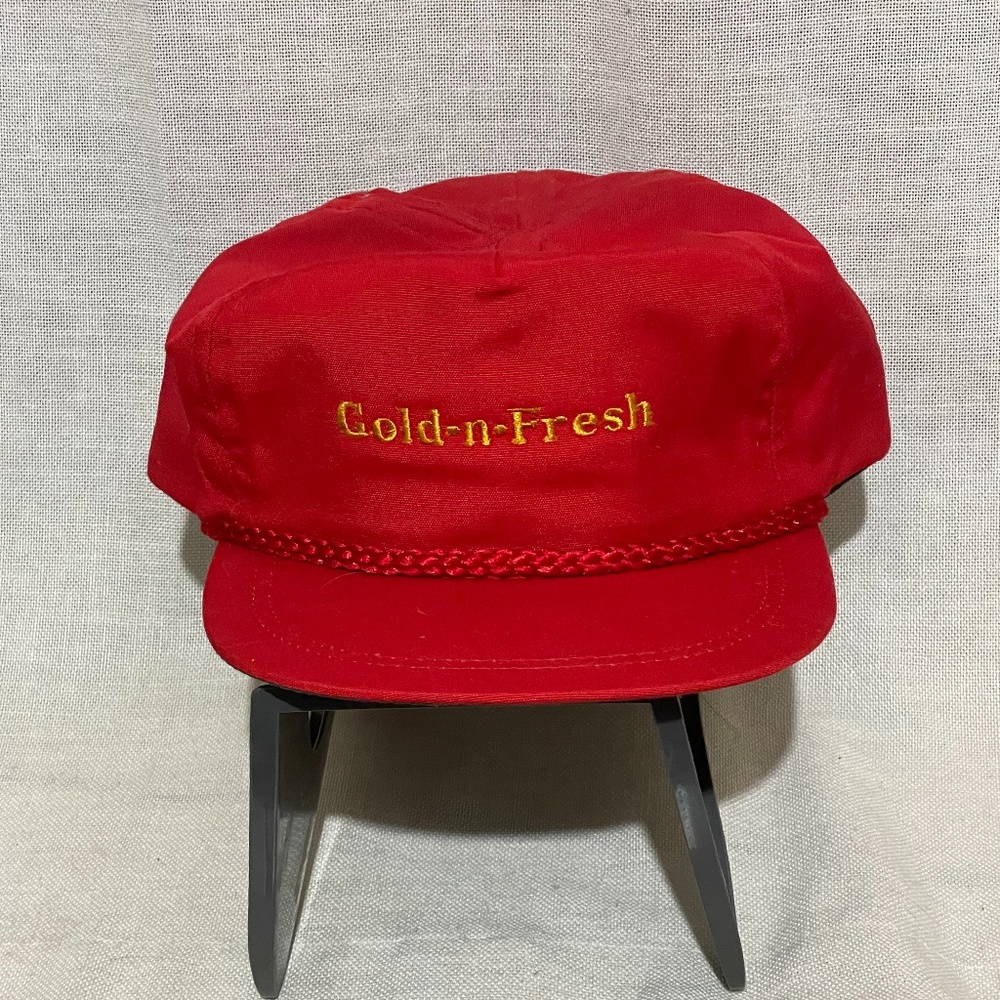 Super FRESH Red Snapback Flat Bill VINTAGE unisex Red Gold-N-Fresh Hat